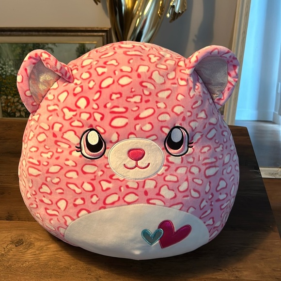 LARGE/giant Squishmallows valentine - Cheetah Print - Pink&white style - Picture 1 of 4